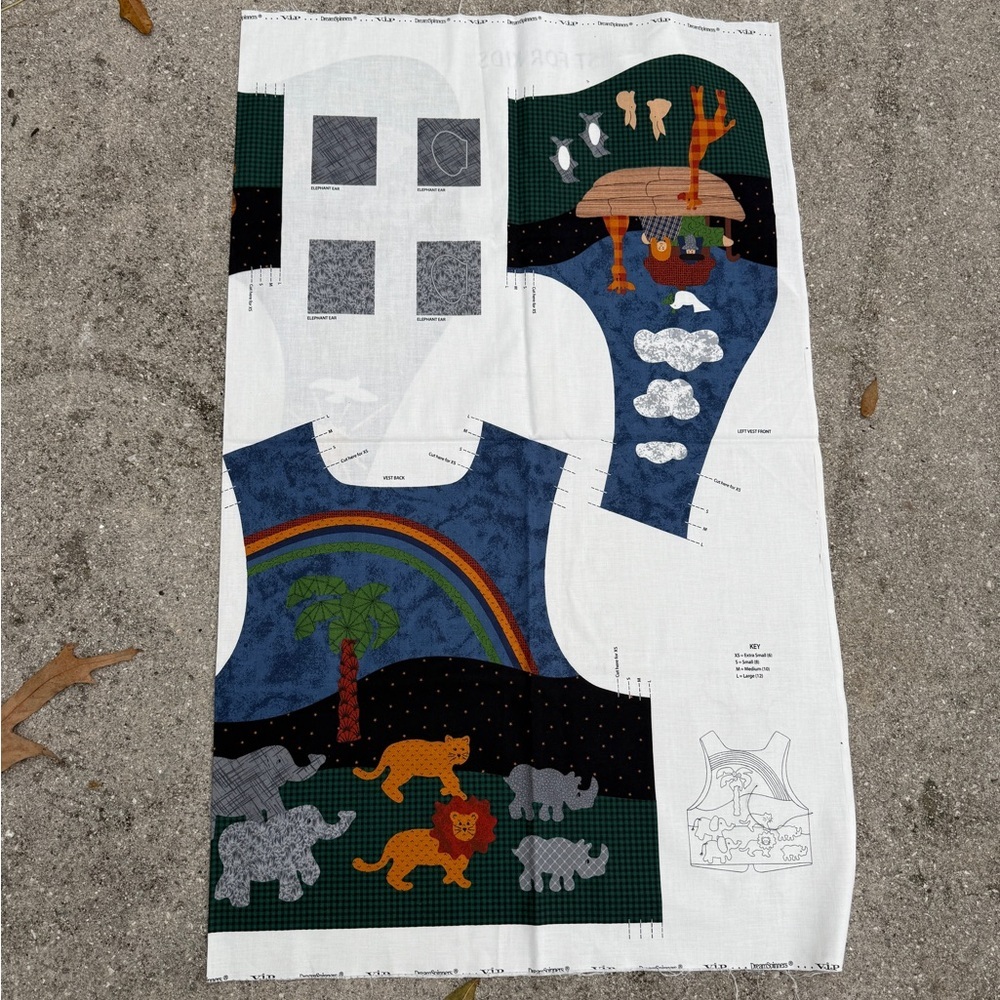 Noah's Ark Vest Cut and Sew Panel - DreamSpinners Fabric DIY Kids Child - Picture 2 of 3